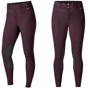 NWT Kerrits Crossover II Knee Patch Breech Equestrian in Fig Maroon 1X Plus Size